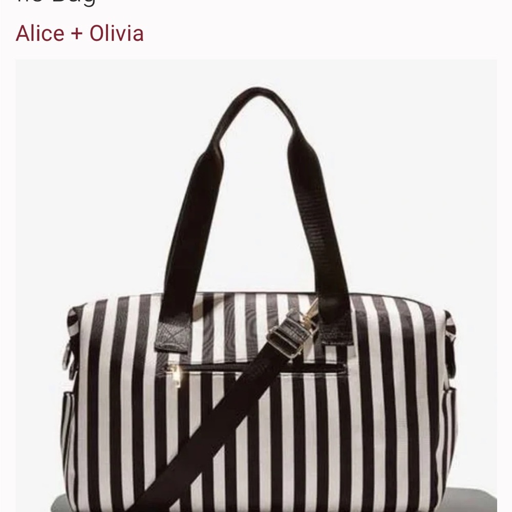 ALICE & OLIVIA STRIPPED DUFFEL BAG